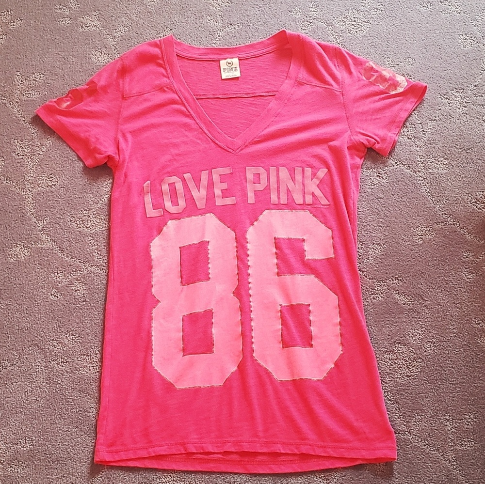 PINK V Neck Tee
